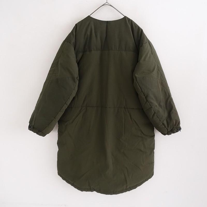 ジョンブル Johnbull *ノーカラー切替えダブルジッパーダウンコート*M