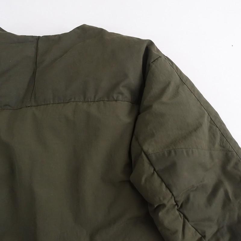 ジョンブル Johnbull *ノーカラー切替えダブルジッパーダウンコート*M