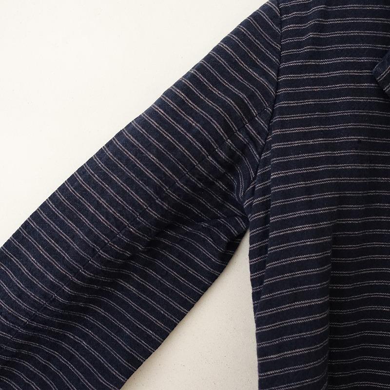 dosa ドーサ DOSA *wrap coat*1リネンコットン麻綿ネイビー×ホワイト紺 