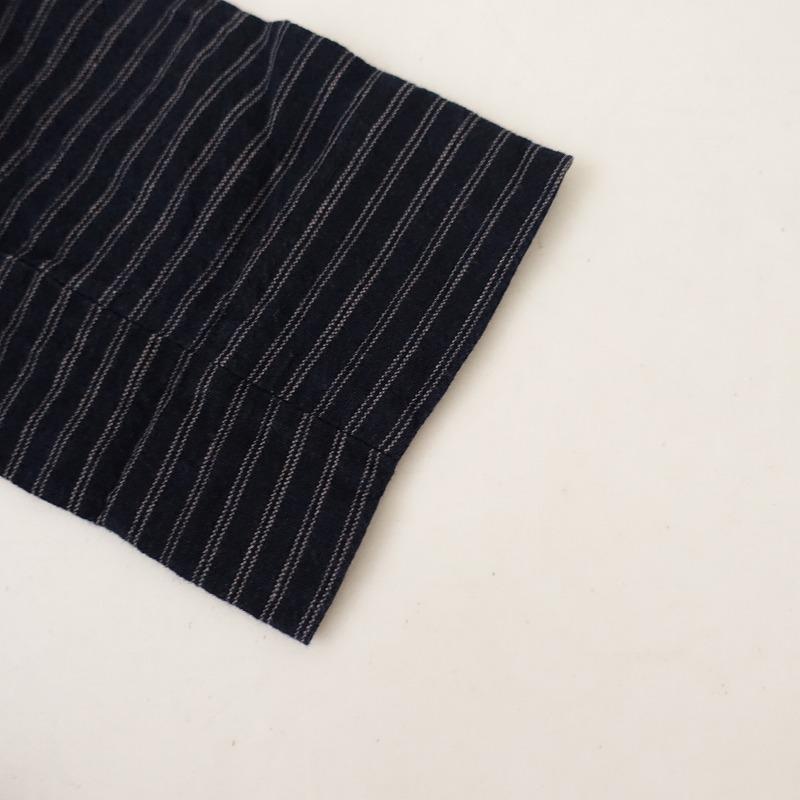 dosa ドーサ DOSA *wrap coat*1リネンコットン麻綿ネイビー×ホワイト紺 