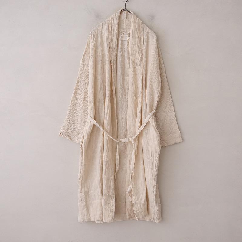 美品】キヤリコ CALICO *カディガウンジャケットローブ*コットン生成り 