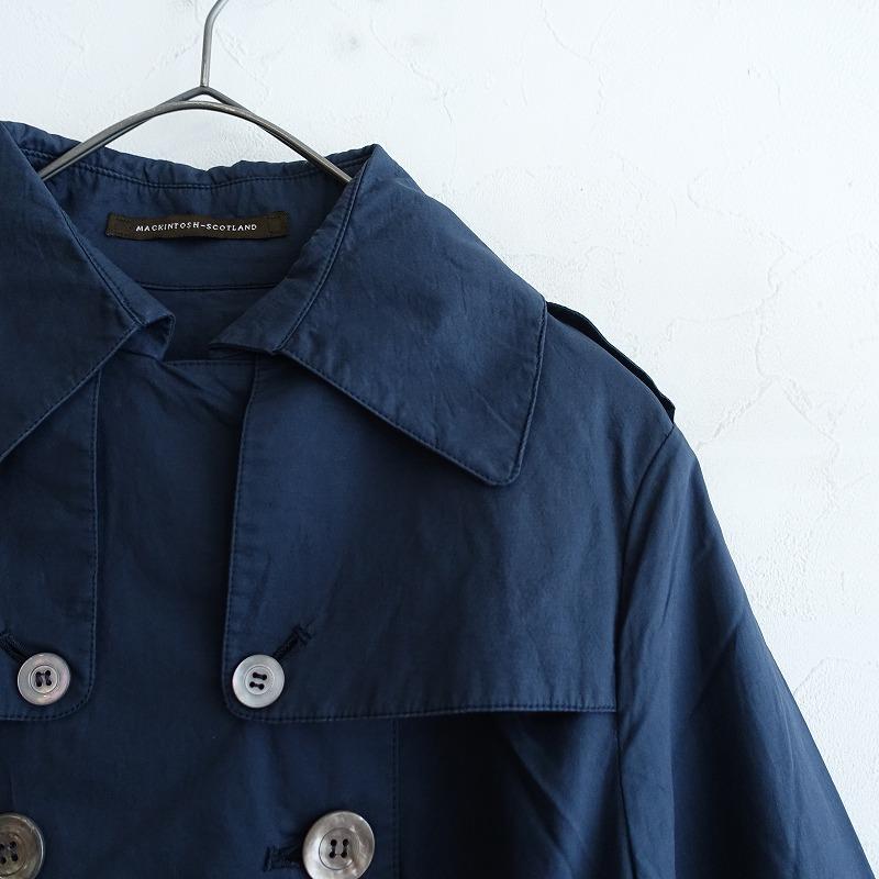 ✨美品✨英国製 マッキントッシュ コート フード ウール ネイビー 34 Mackintosh マッキントッシュ MACKINTOSH *コットントレンチ