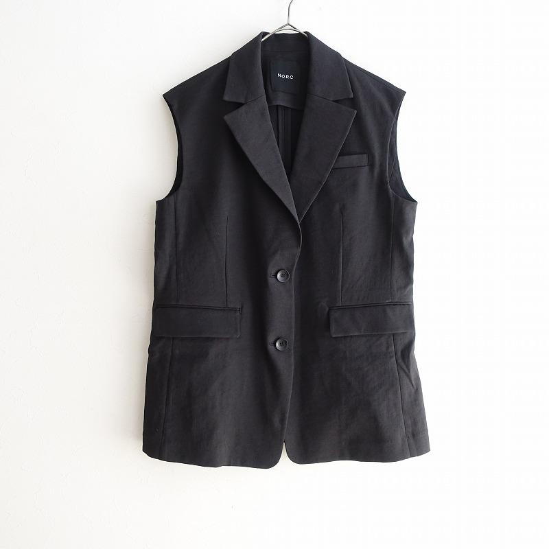 N.O.R.C 【美品/定価1.6万】ノーク *リネンオックステーラードジレ*2黒 