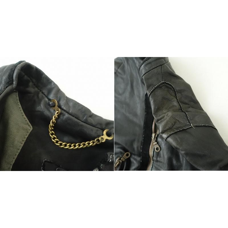 sisii（シシ） *レザーライダースジャケット*S皮革ブラック黒ジップ