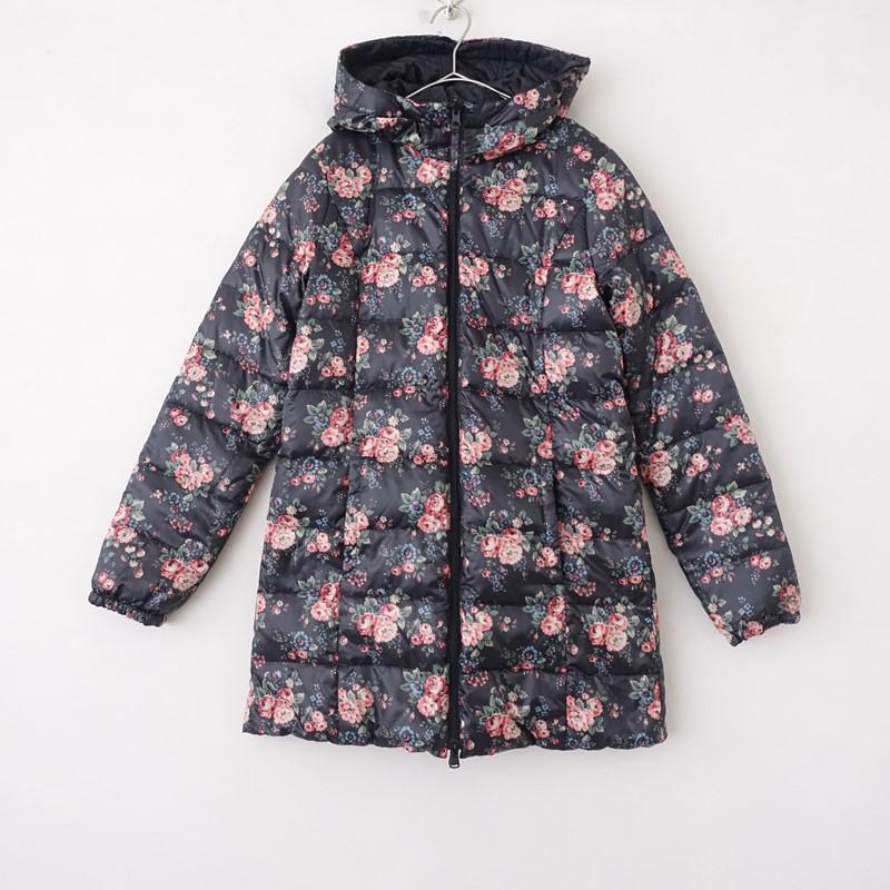 キャスキッドソン Cath Kidston *フード付きリバーシブルダウンコート 