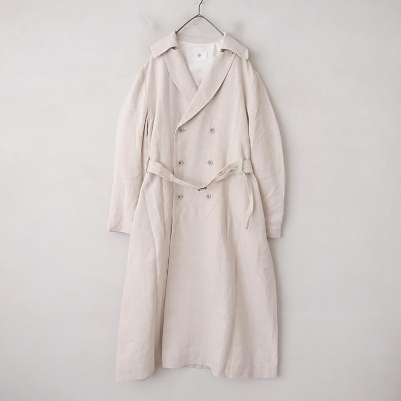 GASAガサ　ロング　コート GASA*（ガサ） GASA *ヘンプダブルボタンロングコート*Mナチュラル