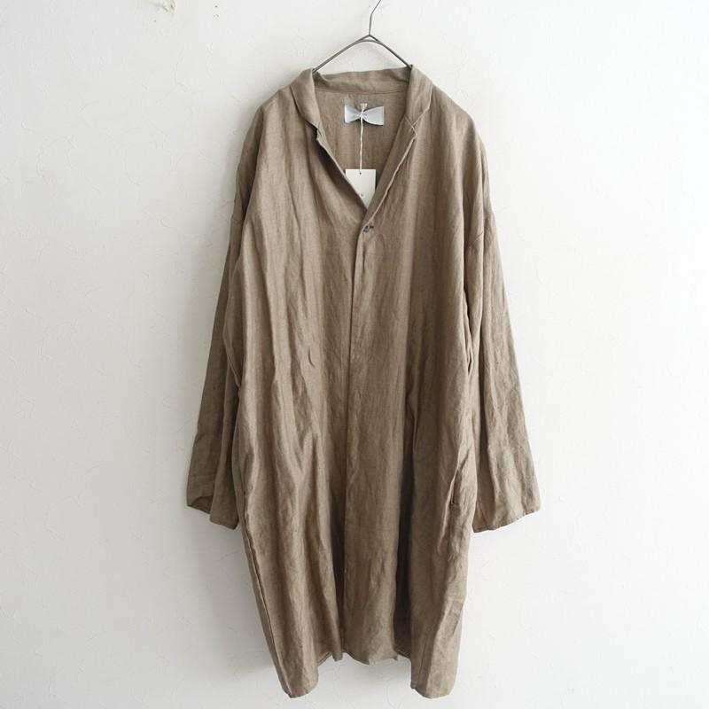 美品/定価2.4万】ムヤ MUYA *リネンコート*2麻ブラウン茶ロング羽織