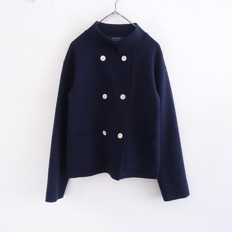 HAND ROOM（ハンドルーム） *ウールダブルボタンニットジャケット*S毛