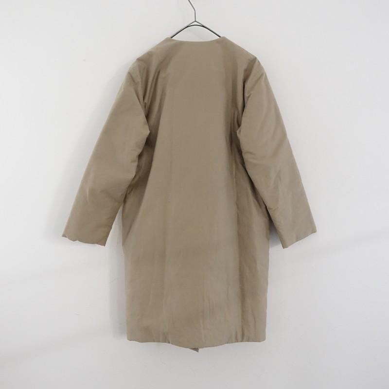 evam eva（エヴァムエヴァ） *中綿ノーカラーコート*1コットンベージュ