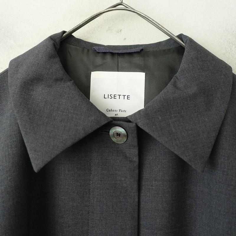 リゼッタ Lisette *ステンカラーコート*36ウール毛ダークグレーロング