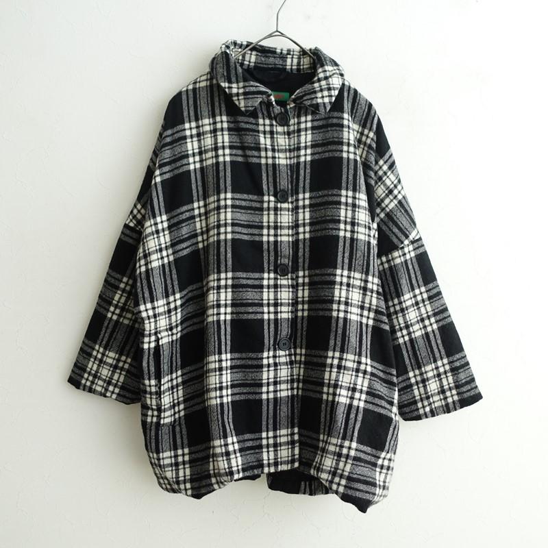 ブラックホワイトチェック柄ジャケット CASEY CASEY 【定価15.8万】ケイシー ケイシー *ウールジェック柄