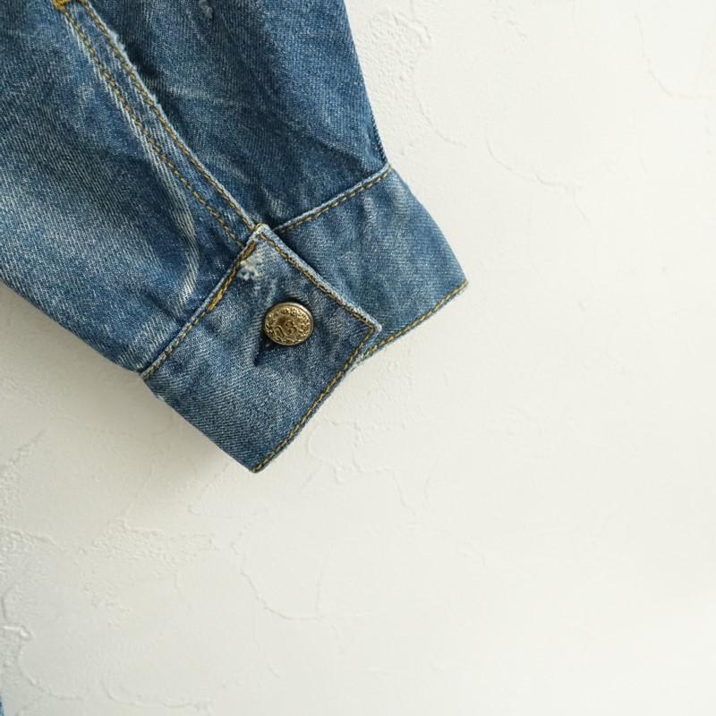 R13（アールサーティーン） *コットンダメージ加工デニムジャケット*M