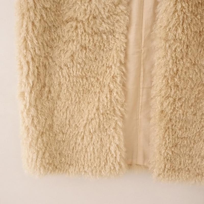 美品/2022/AW/定価2.6万】アンドディアー ...& DEAR *プードルファー 