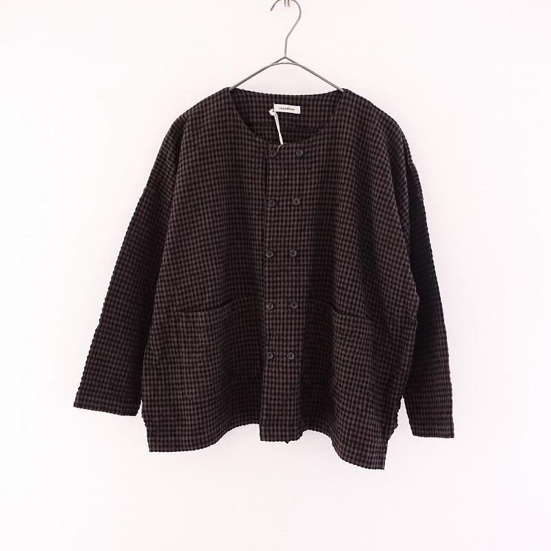 美品/定価2.8万】ズーズーダウ jujudhau *ギンガムチェックノーカラー 