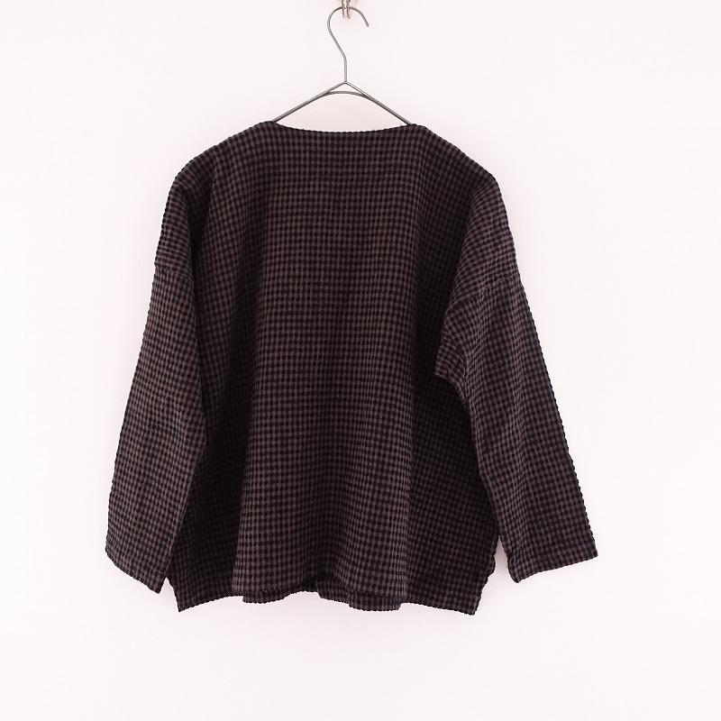 美品/定価2.8万】ズーズーダウ jujudhau *ギンガムチェックノーカラー