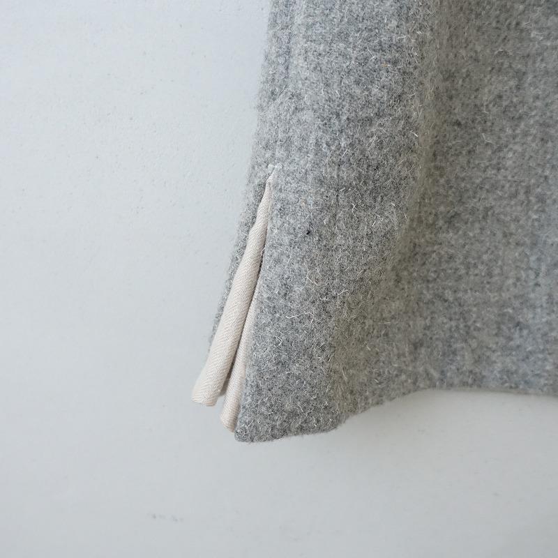 ガサグルー GASA grue *ダブルジップウールノーカラーロングコート*M  