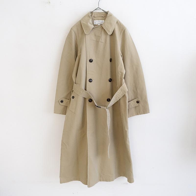 ARMEN アーメン *ダブルブレストコート*1ベージュロング無地 ARMEN アーメン *ダブルブレストコート*1ベージュロング無地