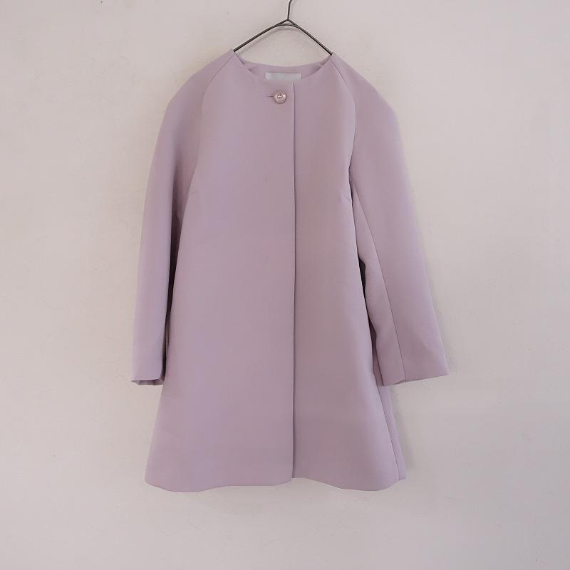 2023/AW/定価4.9万】Tiara ティアラ *ノーカラーハーフコート*ミドル丈