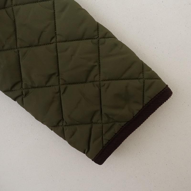 Barbour（バブアー） *キルティングフーディロングコート*34グリーン系 