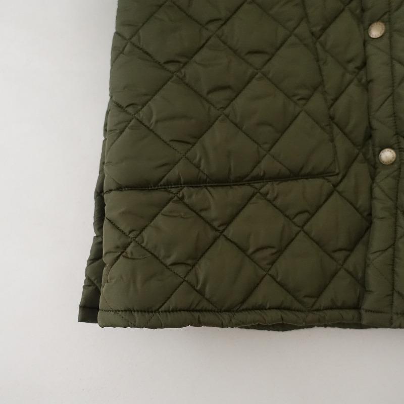 Barbour（バブアー） *キルティングフーディロングコート*34グリーン系