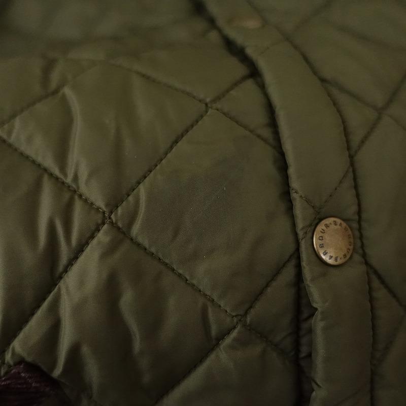 Barbour（バブアー） *キルティングフーディロングコート*34グリーン系