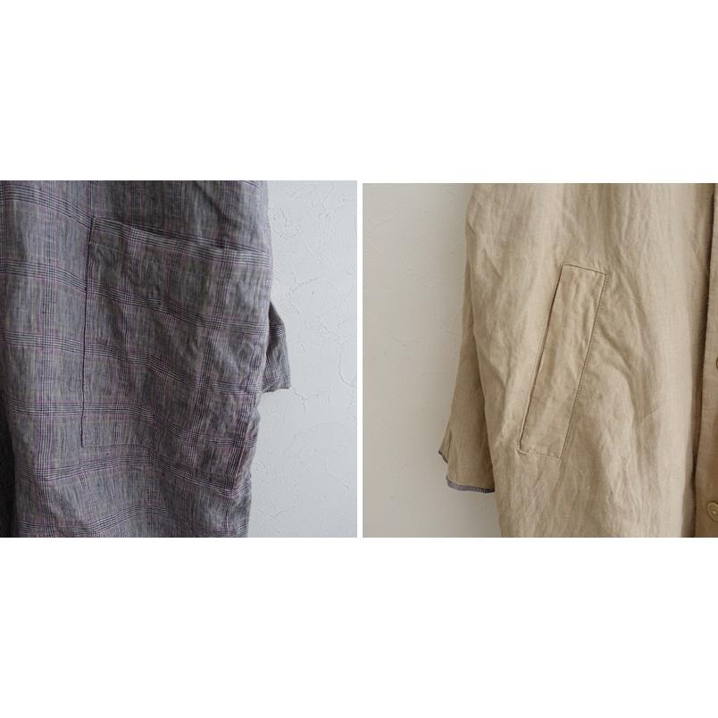 最終値下げ　コンジェペイエアデュートリステスらリネンハーフコート conges payes ADIEU TRISTESSE（コンジェ ペイエ アデュー