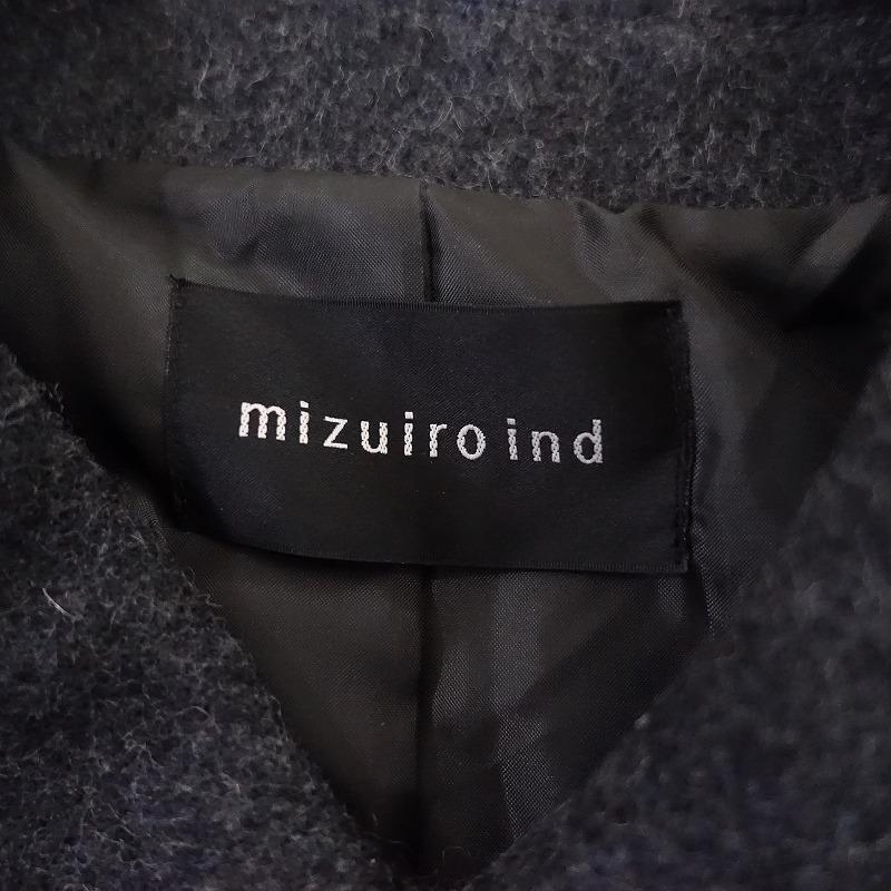 定価3.9万】ミズイロインド mizuiro-ind *ウール混ステンカラーコート
