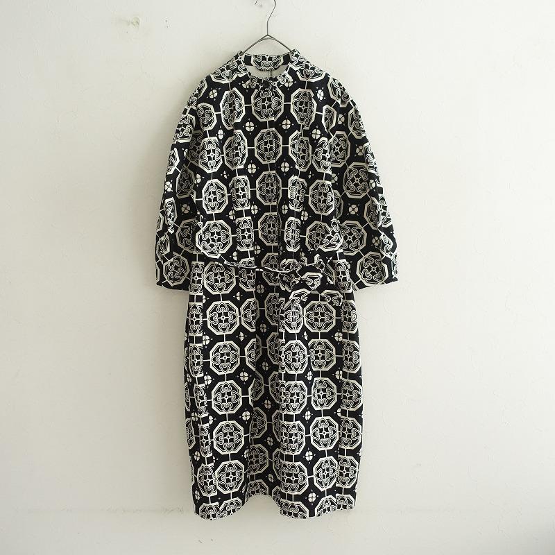 Native Village 【美品】ネイティブヴィレッジ *コットン総柄コート*黒