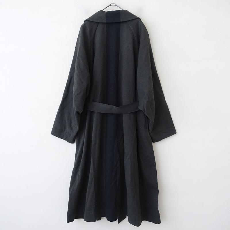 GASA*（ガサ） GASA *ウールコットン混センターラインロングコート*M 