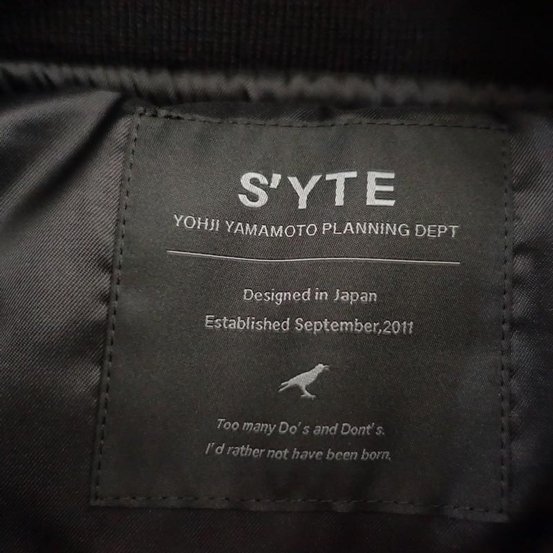 サイト S'YTE *ダブルジップロング中綿ベスト*3黒ブラックナイロン