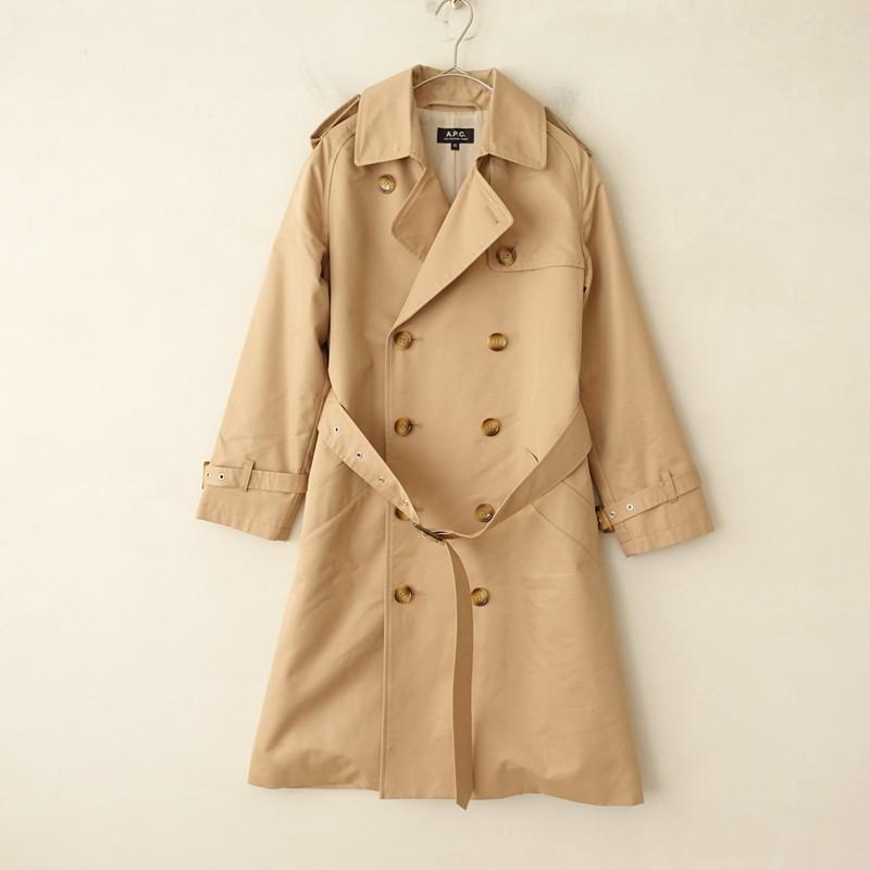 A.P.C.（アーペーセー） *トレンチコート*40ベージュ無地コットン 