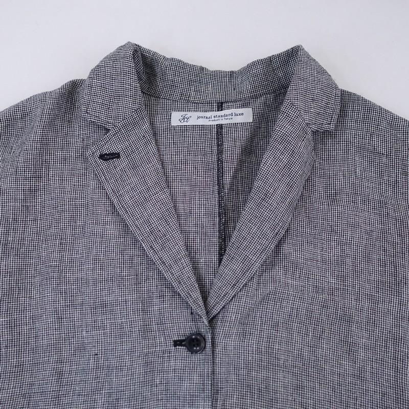 ジャーナルスタンダードラックス　グレンチェックリネン コモドジャケット ジャーナルスタンダードラックス グレンチェックリネン コモド