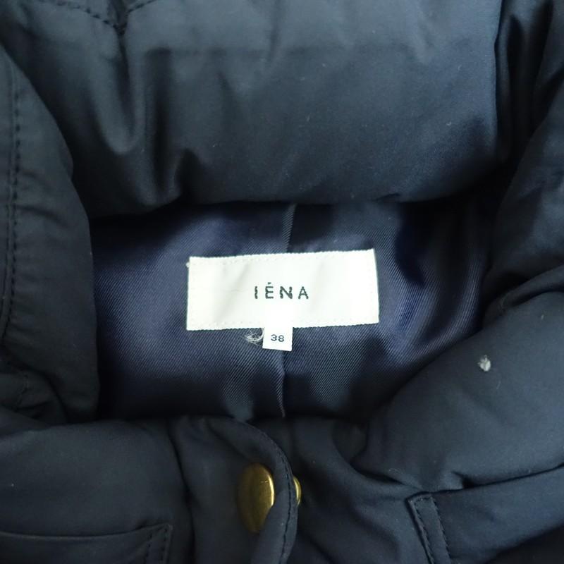 IENA（イエナ） *P/タフタロングダウンコート*38ネイビーフード 