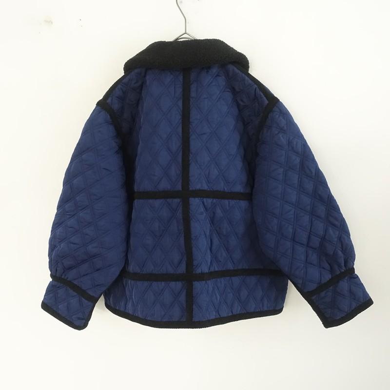 Cape HEIGHTS（ケープハイツ） *ボア襟キルティングジャケット*Fブルー