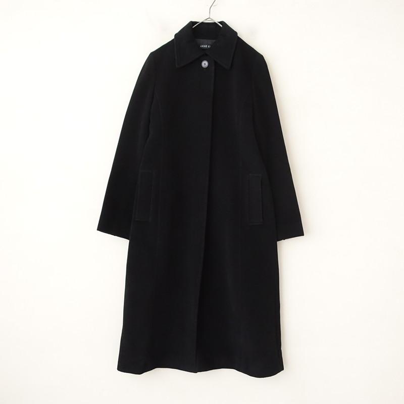 ANNE KLEIN（アンクライン） *アンゴラブレンドロングコート*9黒 