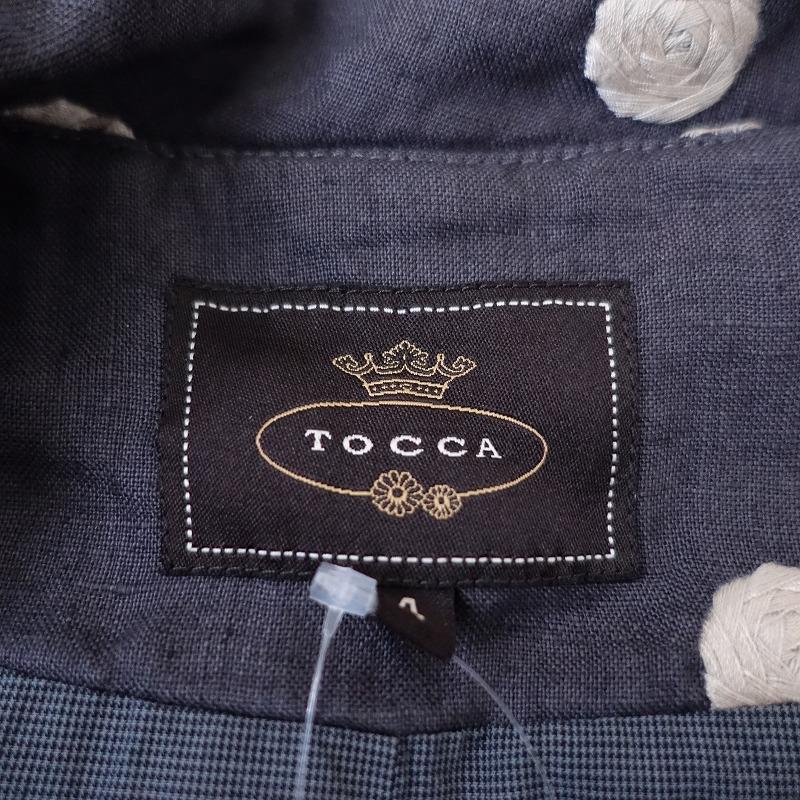 TOCCA（トッカ） 【染】トッカ *リネン丸襟ギャザー切替刺繍ワンピース