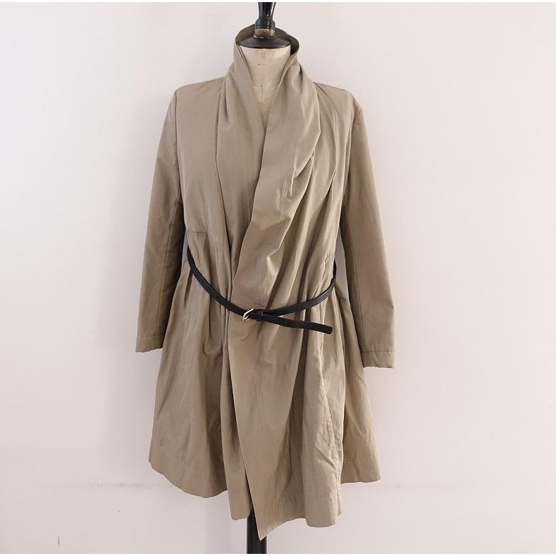 アッシュ HACHE *カシュクールコート*38ジャケットタック切替えベルト 