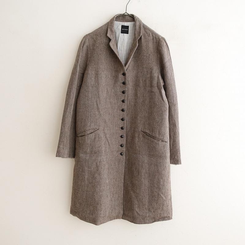 アトリエナルセ atelier naruse *リネンウールシングルロングコート*F 
