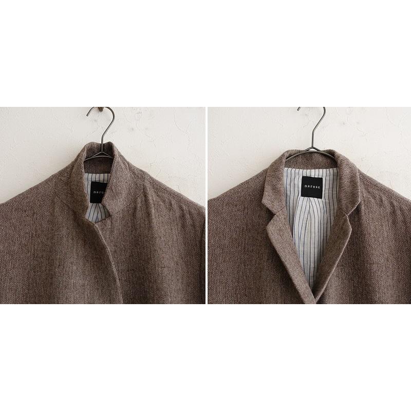 アトリエナルセ atelier naruse *リネンウールシングルロングコート*F