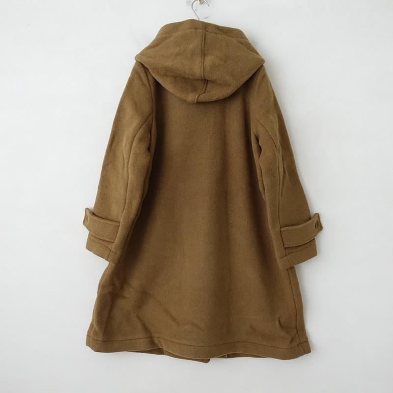 ミズイロインド mizuiro-ind *Aラインダッフルコート*フード毛ウール混