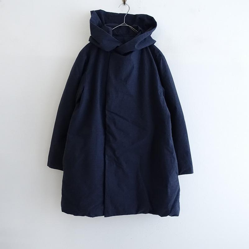 而今禾 jikonka *コットンウールロングコート*紺ネイビー綿毛アウター