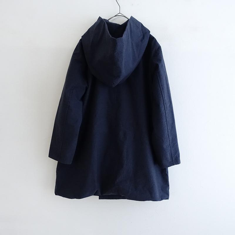 而今禾 jikonka *コットンウールロングコート*紺ネイビー綿毛アウター