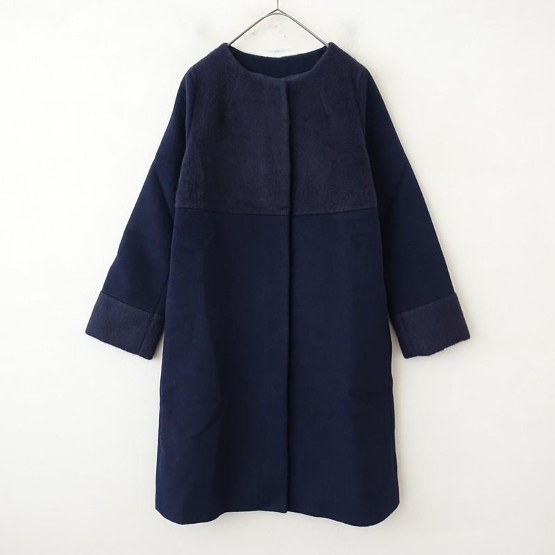 Droite lautreamont ウールコート ノーカラー 新品未使用 Droite lautreamont（ドロワット・ロートレアモン） 【定価4.7万