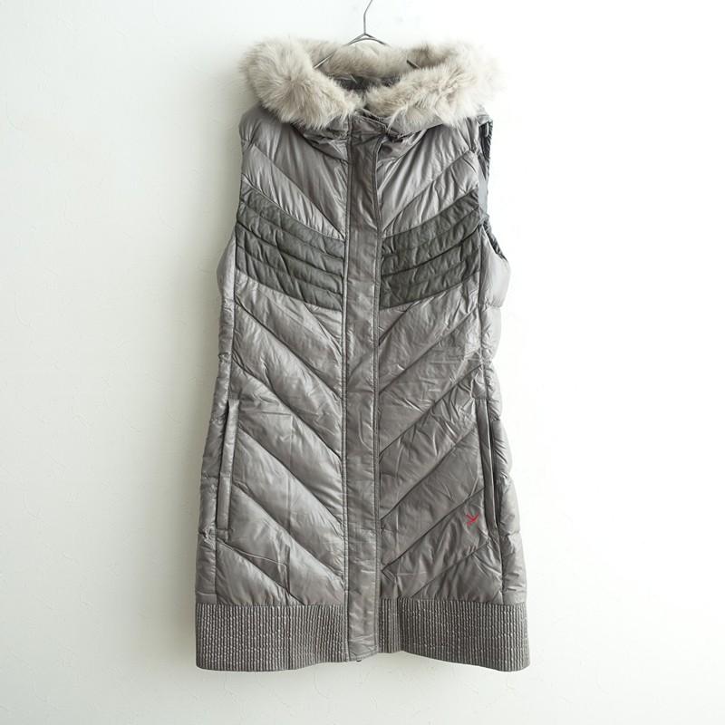 イエティ Yeti *リアルファーフーディロングダウンベスト*ナイロン