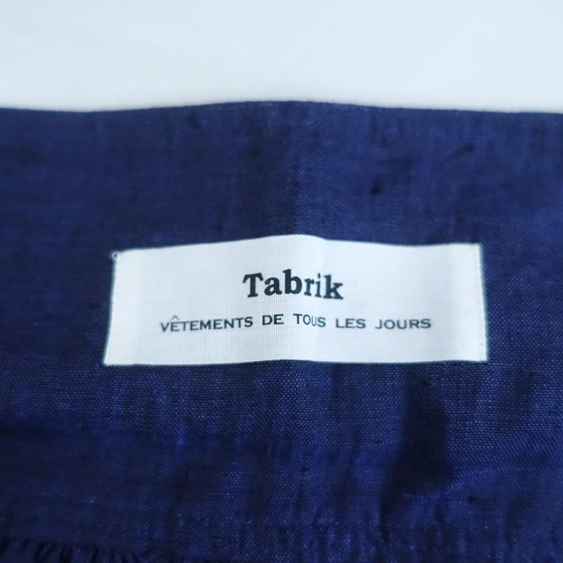 Tabrik タブリク *リネン前後切替スカート*麻リボンギャザーストライプ