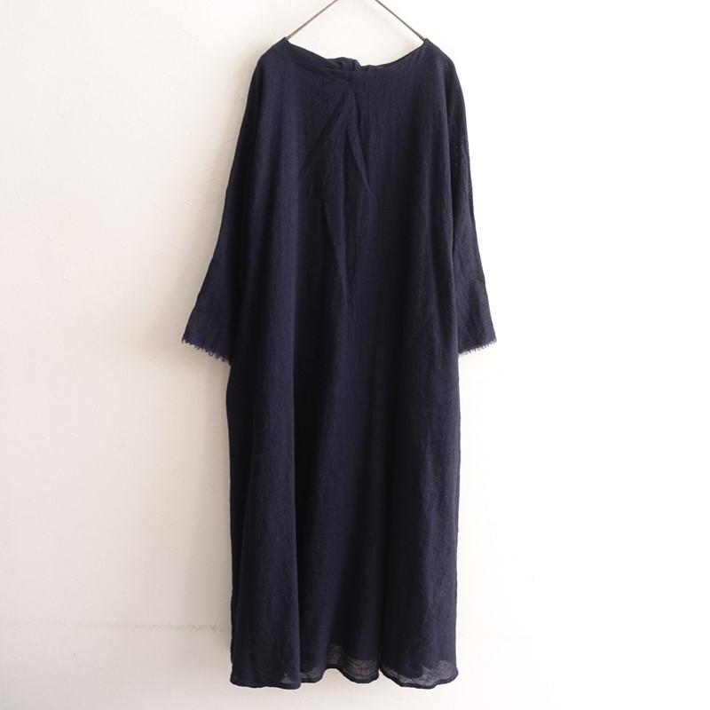 ダニエラグレジス DANIELA GREGIS *ウールロングワンピース*ドレス紺