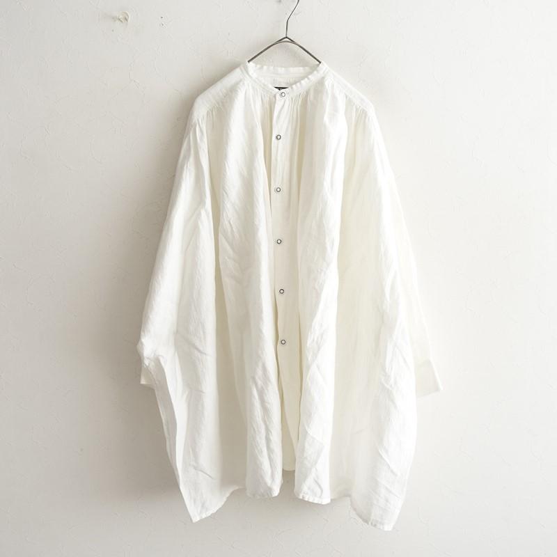 ハバーサック HAVER SACK *リネンコットン混バンドカラーシャツ 