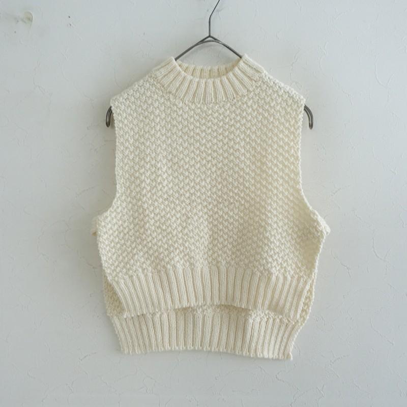 定価5.3万】トリチ TORICI *手編み鹿の子ベスト*Fニットサイド