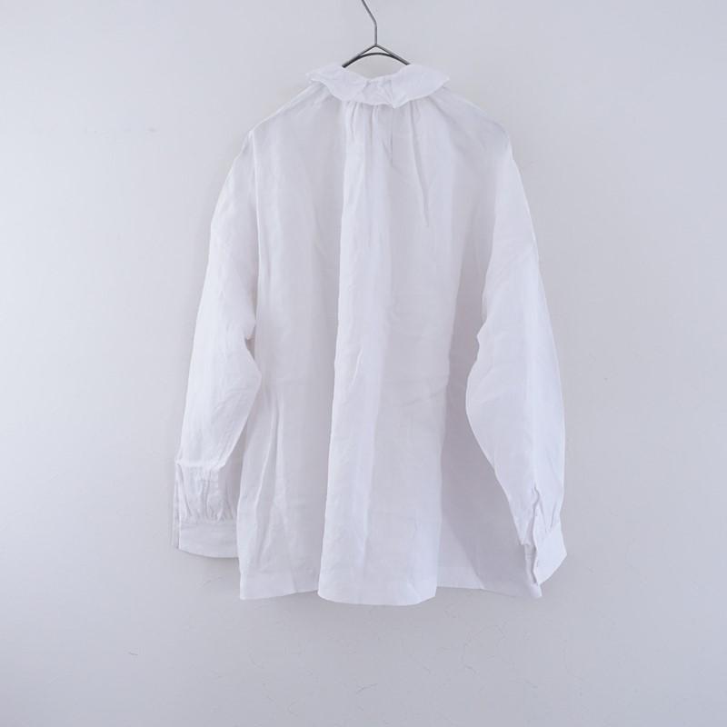 美品⭐︎[toujours] リネン ホワイト 長袖シャツ レース　トゥジュー TOUJOURS（トゥジュー） 【2025SS/未使用品/定価5.3万】トゥジュー