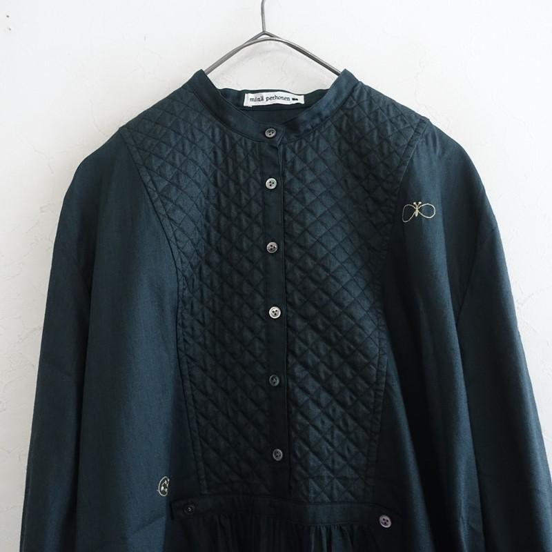 【2025AW/未使用品/定価9.9万】ミナペルホネン mina perhonen *choucho ワンピース*38ドレスダークグリーン(k1-2605-48)【13E62】の画像